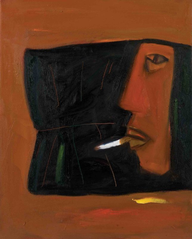 Self-portrait with cigarette